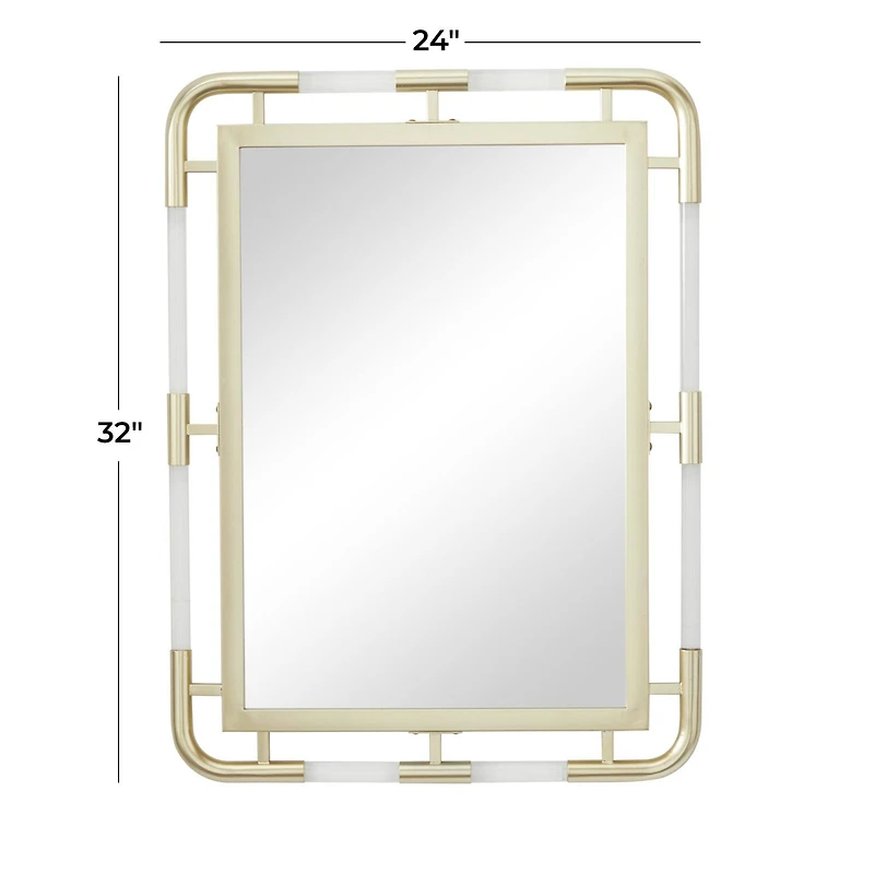24" x 32" Gold Metal Glam Wall Mirror