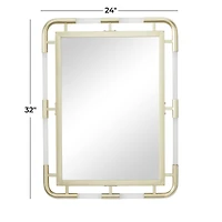 24" x 32" Gold Metal Glam Wall Mirror