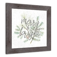 16" Merry & Bright Western Gray Framed Print