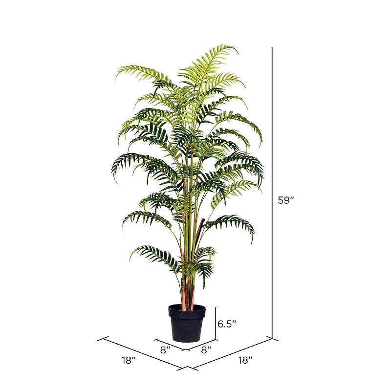 5ft. Artificial Potted Fern Palm with Real Touch Leaves