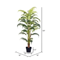 5ft. Artificial Potted Fern Palm with Real Touch Leaves