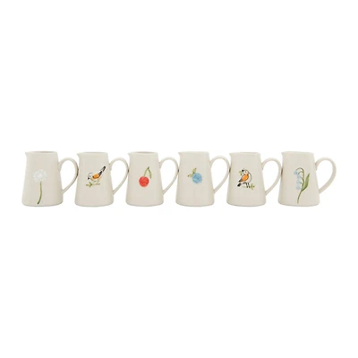 Hello Honey® White Stoneware Creamer with Hand-Painted & Embossed Birds Set