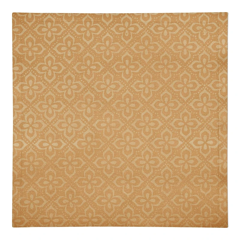 Yellow Medallion Pattern 10" x 10" Cotton Twill Napkin