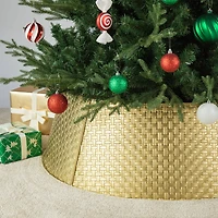 Glitzhome® 3ft. Gold Weave Metal Tree Collar