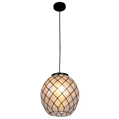 Hello Honey® Marina Natural Capiz & Metal Orb Pendant Ceiling Light