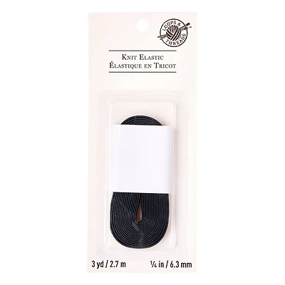 24 Pack: 1/4" Black Knit Elastic by Loops & Threads™