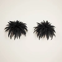 48in. Artificial Halloween Black Boston Fern - Set of 2