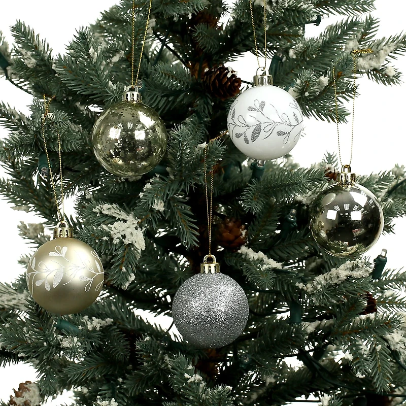 5 Pack 2.2" Silver & Gold Shatterproof Ball Ornaments by Ashland