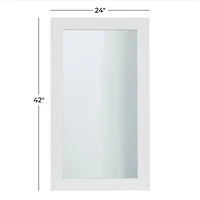 White Wood Contemporary Wall Mirror 24" x 42"