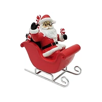 7.25" Red & White Peppermint Santa in Sleigh Tabletop Décor by Ashland®