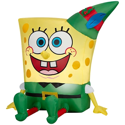 Airblown® 3ft Christmas Inflatable SpongeBob in Elf Outfit