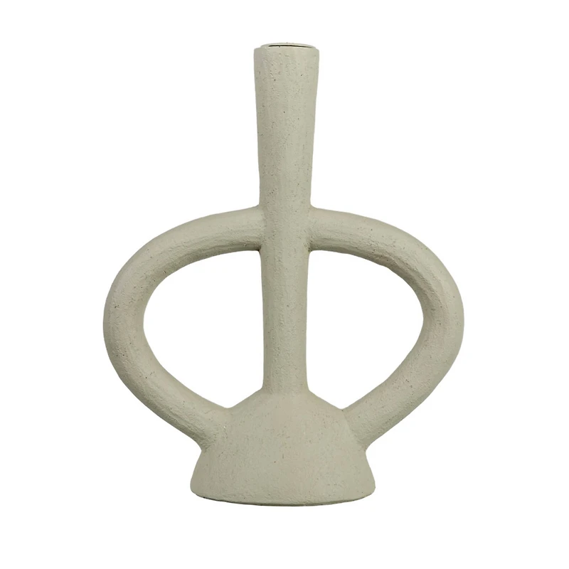 Hello Honey® 10" Ivory Modern Sculptural Taper Candle Holder