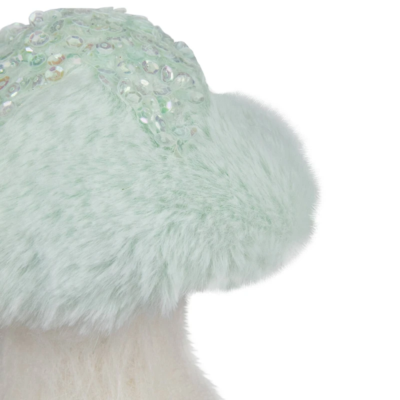5" Light Green Tabletop Mushroom with Sequins