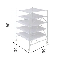 Honey Can Do White 5-Tier Rolling Clothes Drying Rack