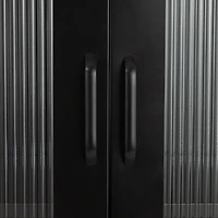 Hello Honey® Black Solstice Tall Metal Curio Storage Cabinet with Arched Glass Doors