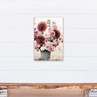 Nostalgic Blush Field Flowers 12" x 18" Canvas Wall Art