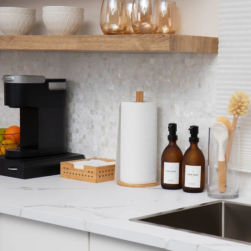 Mind Reader Lattice Bamboo Paper Towel & Napkin Holder Set