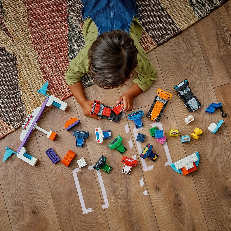 LEGO® DUPLO® Town F1® Team Race Cars & Drivers Building Toy for Family Fun 10445