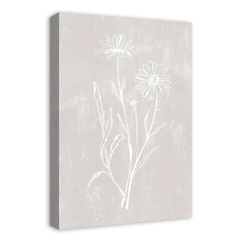 Simple White Floral I Canvas Wall Art