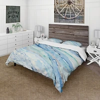 Designart 'Blue Silver Spring I' Farmhouse Bedding Set