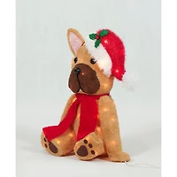 22" Plush Sitting Bulldog Sculpture with Hat