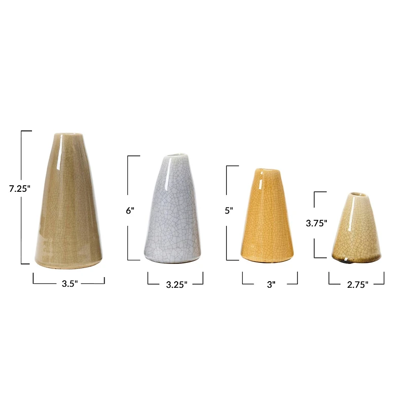 Hello Honey® Decorative Conical Stoneware Vase Set