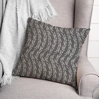 Gray Vine Pattern Throw Pillow 18" x 18"