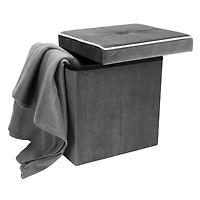 Simplify Collapsible Velvet Storage Ottoman