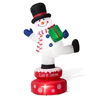 Glitzhome® 6ft. Lighted Inflatable Rotating Snowman Décor