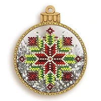 Wonderland Crafts Red & Green Star Ball Ornament Bead Embroidery Kit