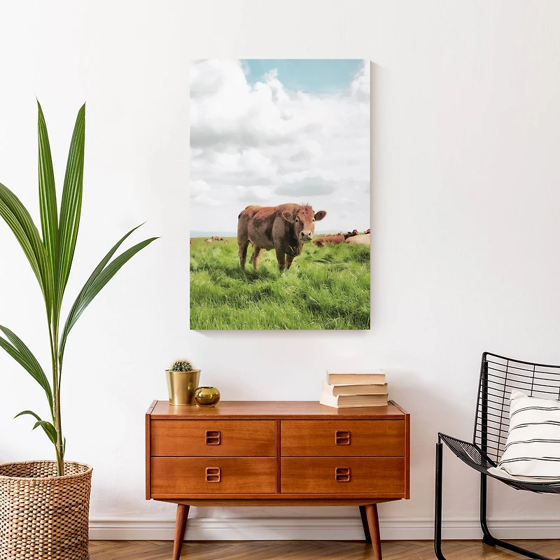 Cow Grazing 20" x 30" Canvas Wall Art