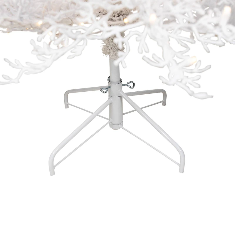 6ft. Pre-Lit Flocked Twig Artificial Christmas Tree, Warm White LED Lights