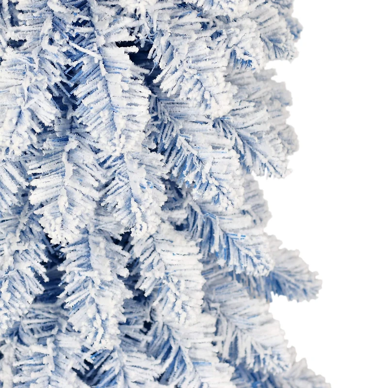 4ft. Pre-Lit Flocked Blue Artificial Alpine Pencil Tree, Clear Lights