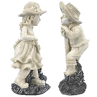 Design Toscano 13" Medium Rebecca & Samuel Young Gardener Statues Set