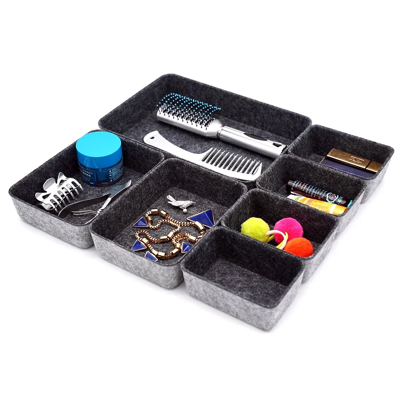 Welaxy Felt 7 Piece Drawer Organizer Tray Set