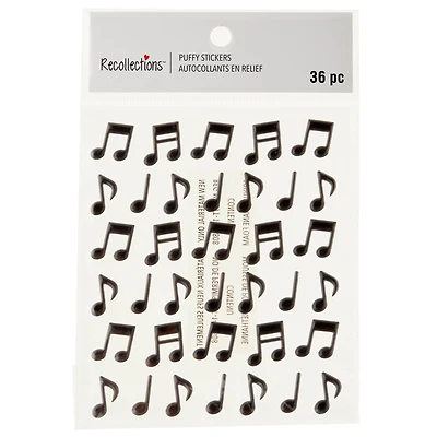 12 Packs: 36 ct. (432 total) Puffy Music Note Stickers by Recollections™ Signature™