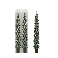 10" Green Trees with Ornaments Taper Candles, 2ct. by Ashland®