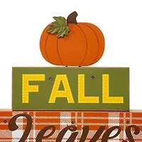 Glitzhome® 12" LED Lighted Fall Wooden Block Word Sign