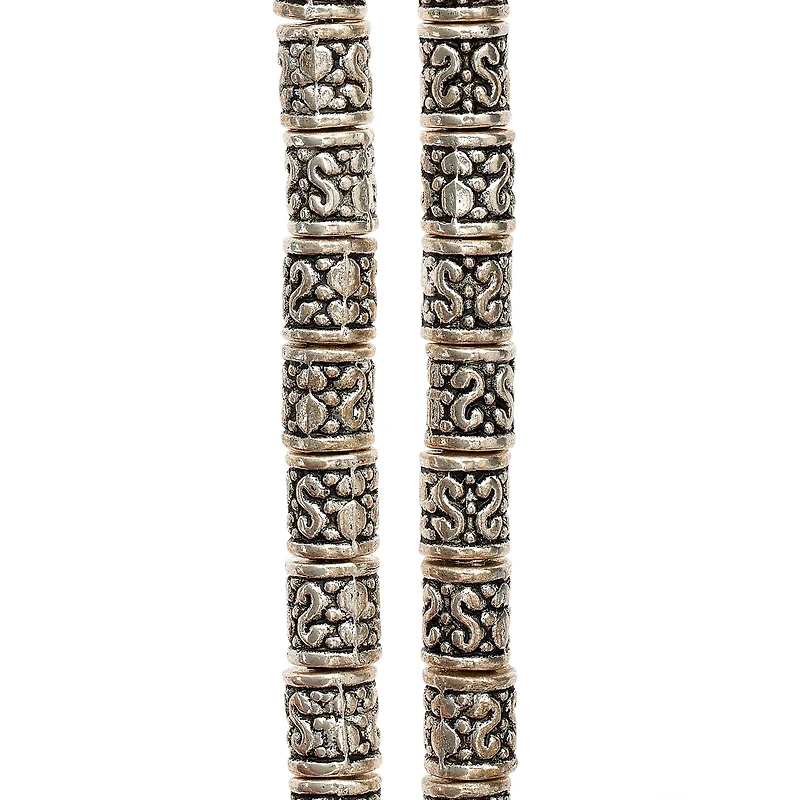 Antique Silver Tube Beads, 6mm by Bead Landing™