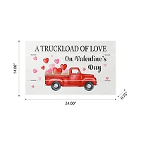Glitzhome® 24" Wooden Valentine's Truck Wall Sign