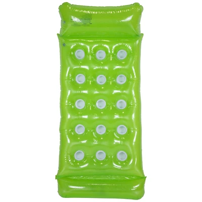 64.75" Green 15-Pocket Inflatable Swimming Pool Lounge 