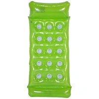 64.75" Green 15-Pocket Inflatable Swimming Pool Lounge 