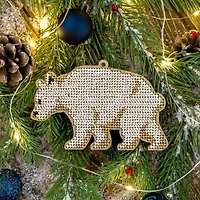 Wonderland Crafts Polar Bear Embroidery on Wood Kit