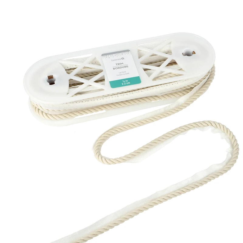 7/8" Natural White Lip Cord Trim by Celebrate It®