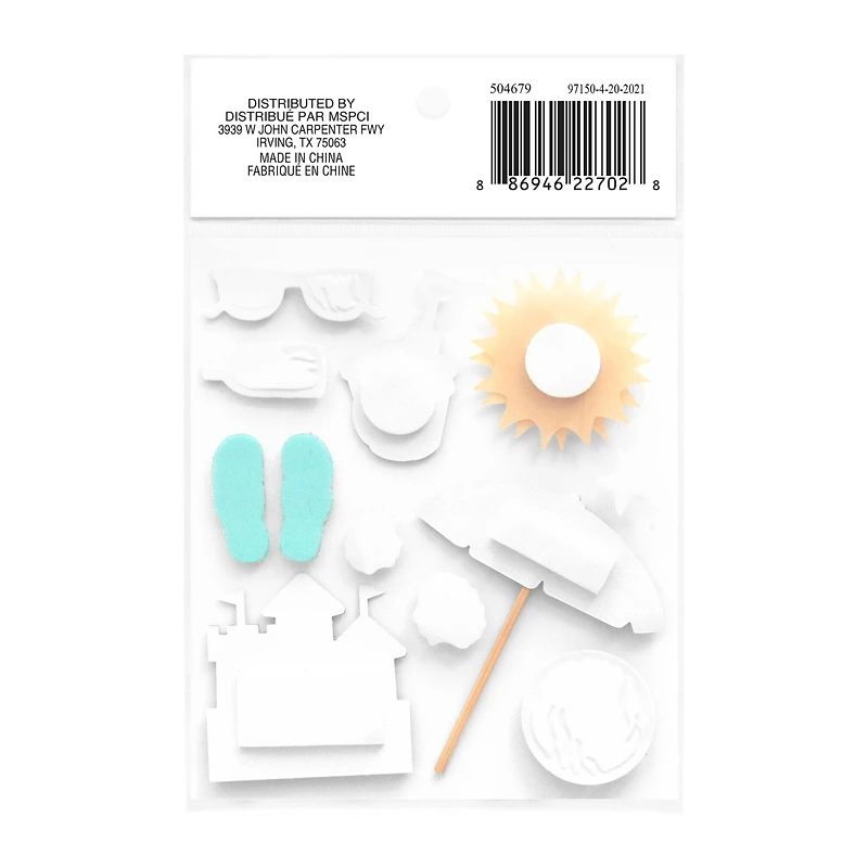 12 Pack: Sandcastle Puffy 3D Stickers by Recollections™