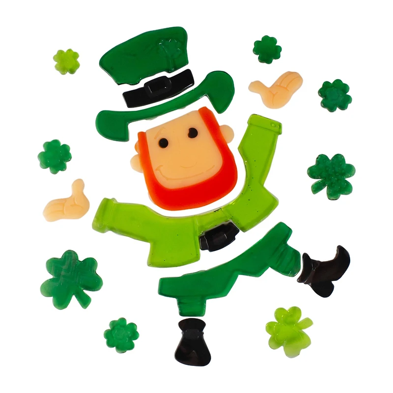 St. Patrick's Day Leprechaun Gel Window Clings