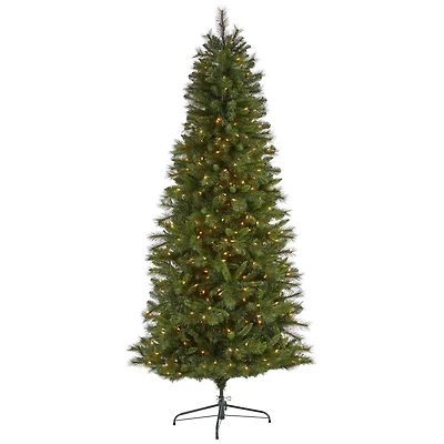 7.5ft. Pre-Lit West Virginia Mountain Pine Artificial Christmas Tree, Clear LED Lights
