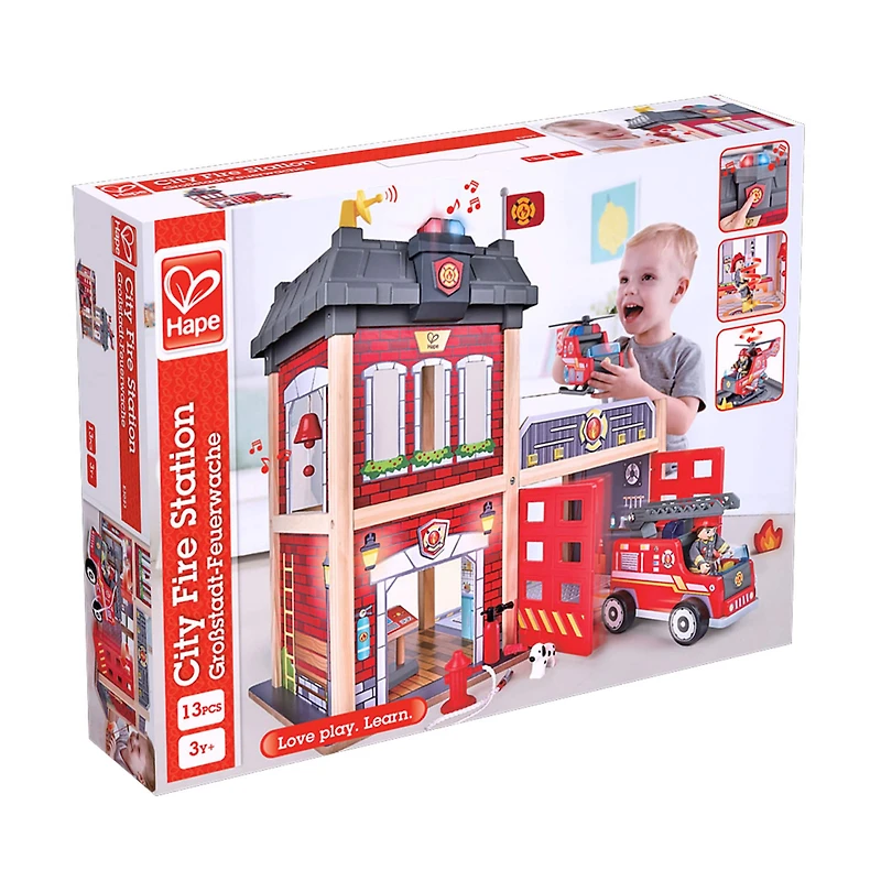 Hape Wood City Fire Station Playset