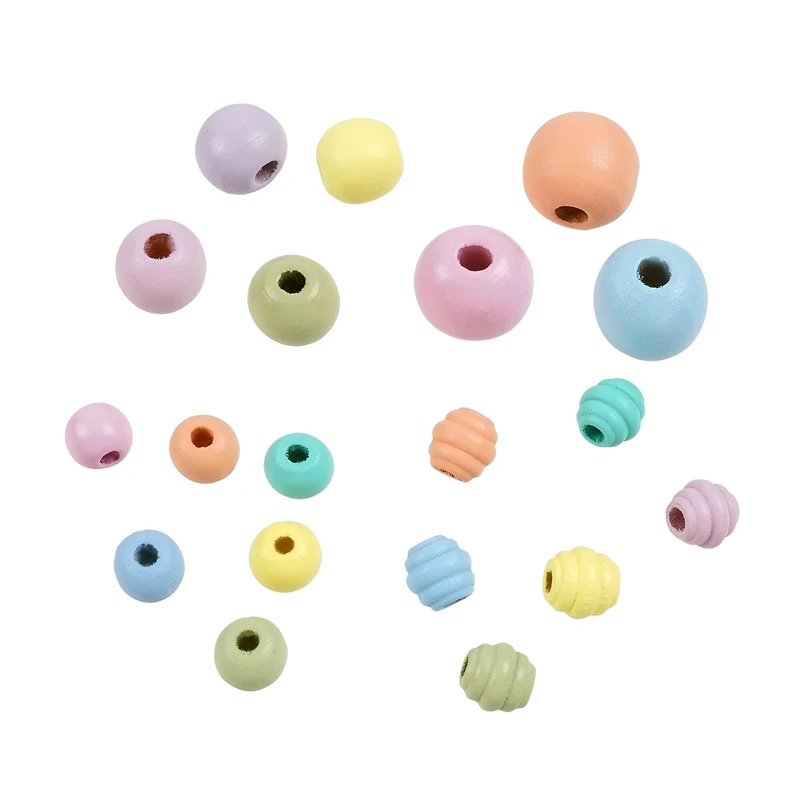 Pastel Assorted Wood Beads by Creatology™