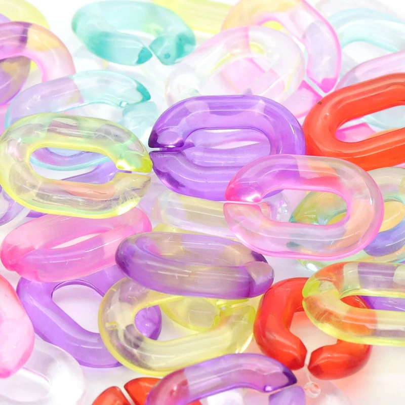 Transparent Rainbow Plastic Chain Links by Creatology™